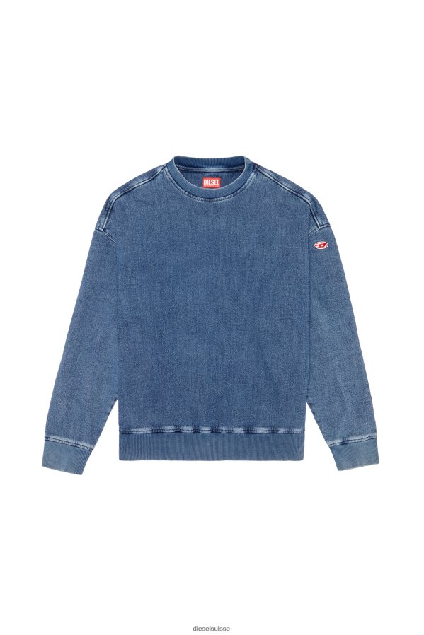 ch Diesel Hommes sweat en jean d-krib bleu moyen 0R48H8152 vêtements