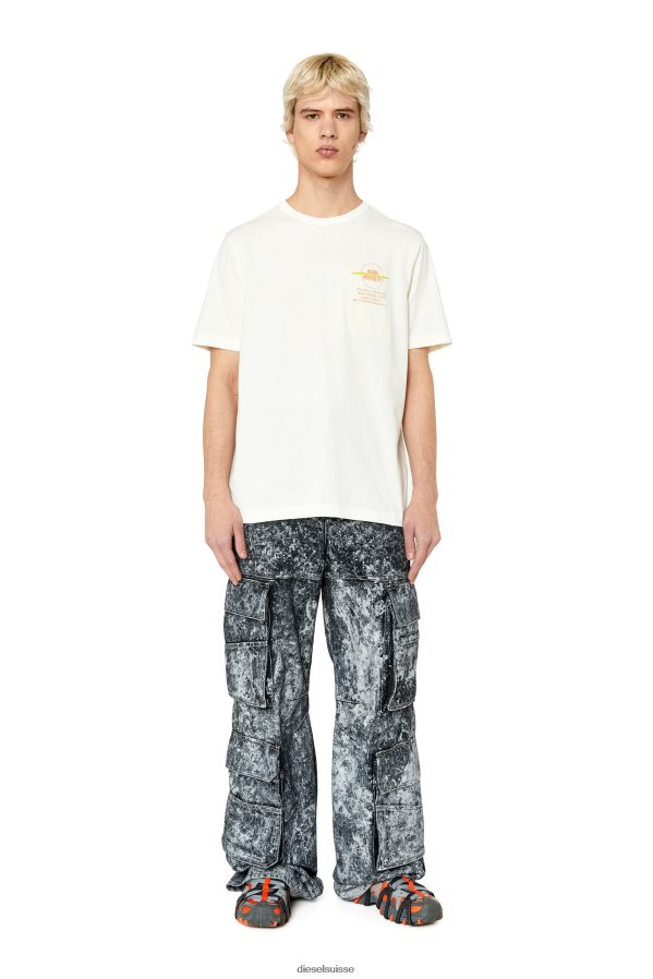 ch Diesel Hommes pochette en t blanc 0R48H8222 vêtements