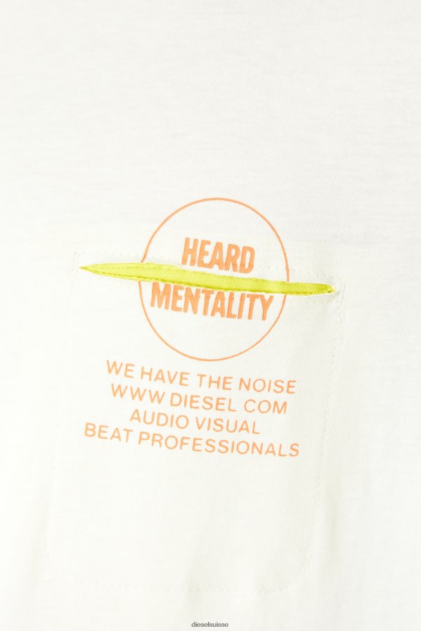 ch Diesel Hommes pochette en t blanc 0R48H8222 vêtements