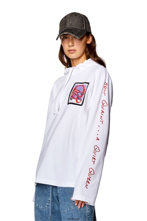 ch Diesel Hommes pr-t-crane-ls-capot blanc 0R48H8271 vêtements