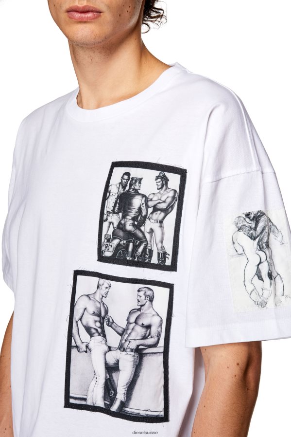 ch Diesel Hommes pr-t-nlabel-23a blanc 0R48H8263 vêtements