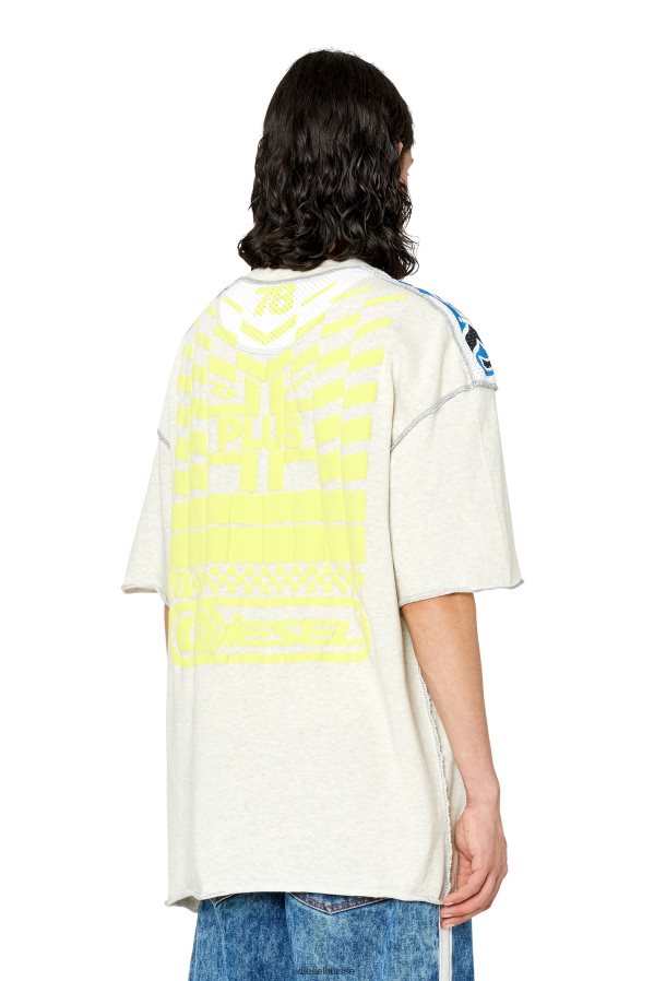 ch Diesel Hommes t-crahor-ss-g1 gris clair 0R48H8189 vêtements