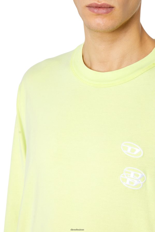 ch Diesel Hommes t-crane-ls-slits jaune fluo 0R48H8176 vêtements