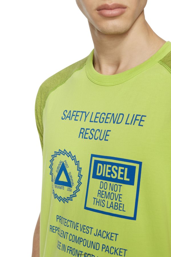 ch Diesel Hommes t-dieglan vert fluo 0R48H8203 vêtements