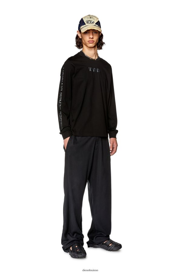 ch Diesel Hommes t-doit-ls-l4 noir 0R48H8280 vêtements