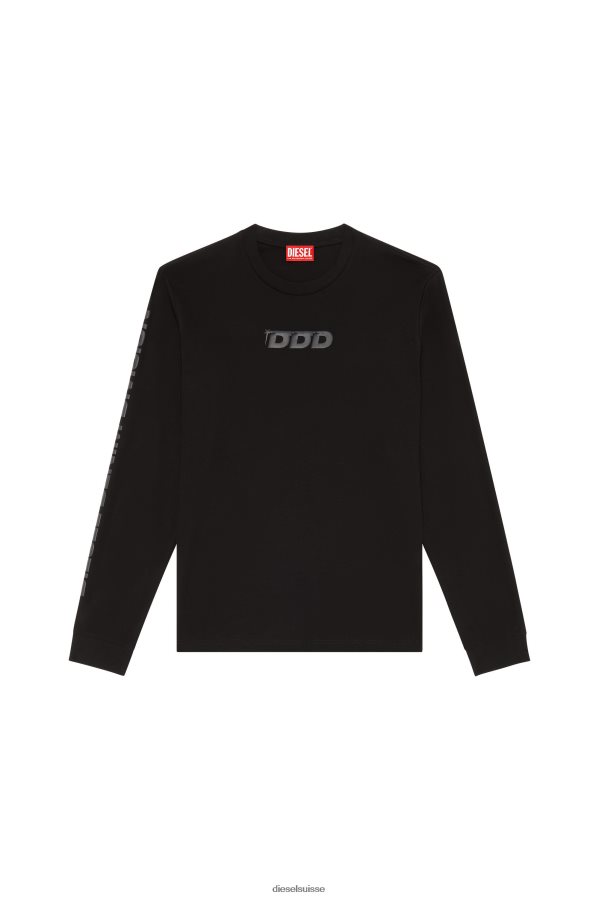 ch Diesel Hommes t-doit-ls-l4 noir 0R48H8280 vêtements