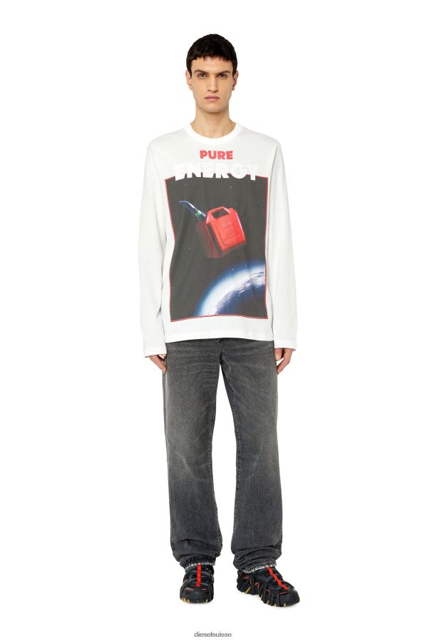 ch Diesel Hommes t-grue-ls-g4 blanc 0R48H8236 vêtements