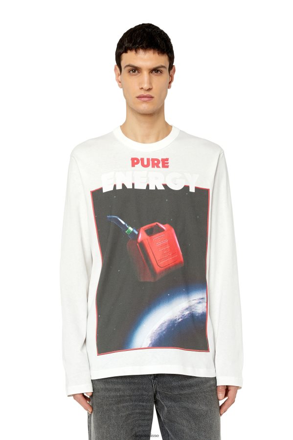 ch Diesel Hommes t-grue-ls-g4 blanc 0R48H8236 vêtements