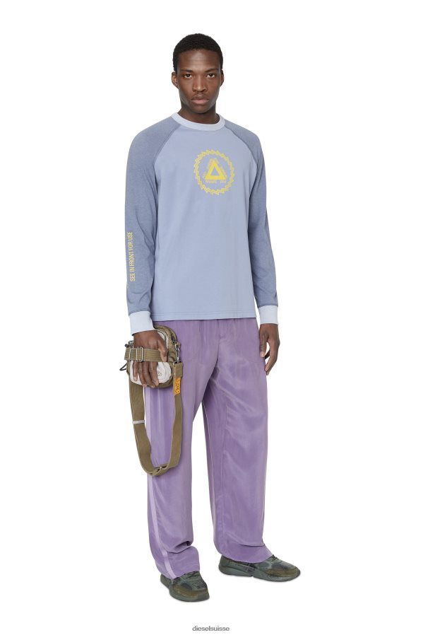 ch Diesel Hommes t-juslan-ls bleu clair 0R48H8201 vêtements