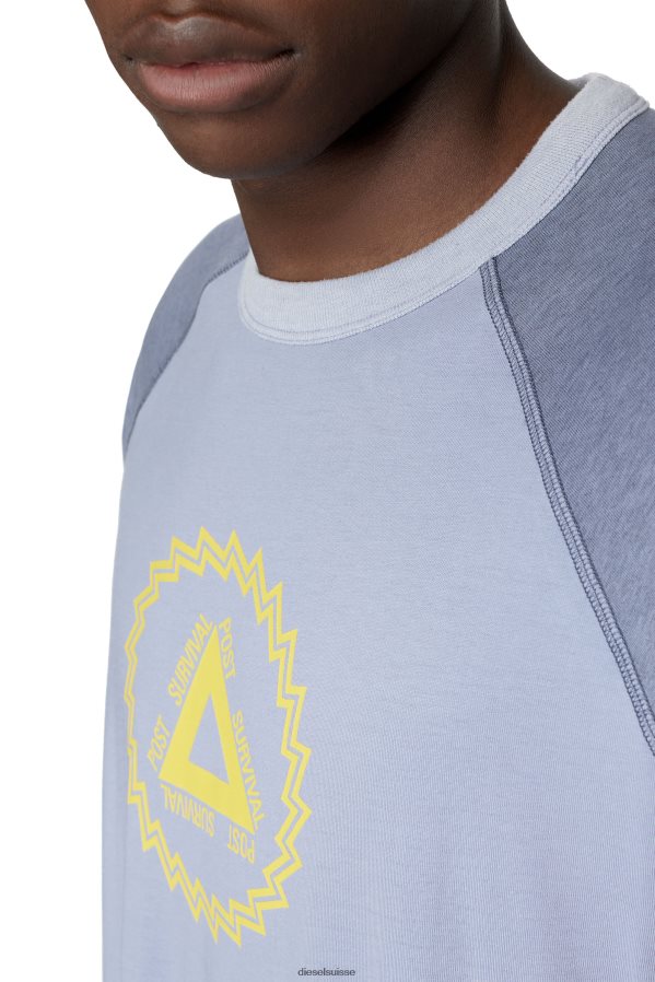 ch Diesel Hommes t-juslan-ls bleu clair 0R48H8201 vêtements