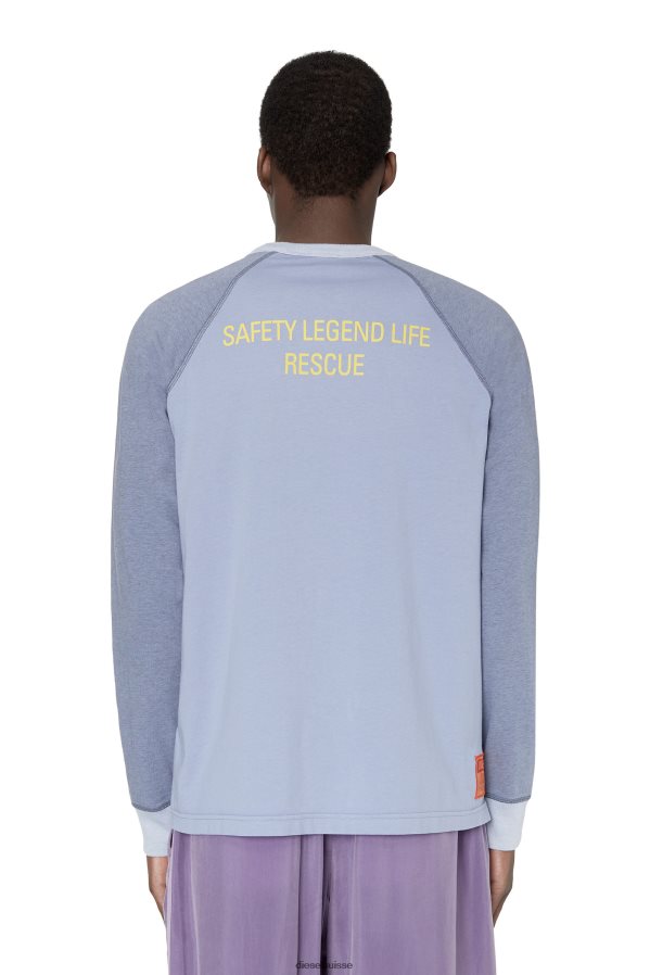 ch Diesel Hommes t-juslan-ls bleu clair 0R48H8201 vêtements