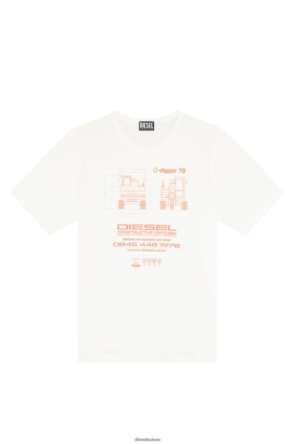 ch Diesel Hommes t-juste-fentes-g1 blanc 0R48H8209 vêtements