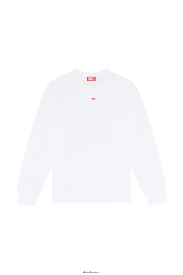 ch Diesel Hommes t-juste-ls-d blanc 0R48H8196 vêtements