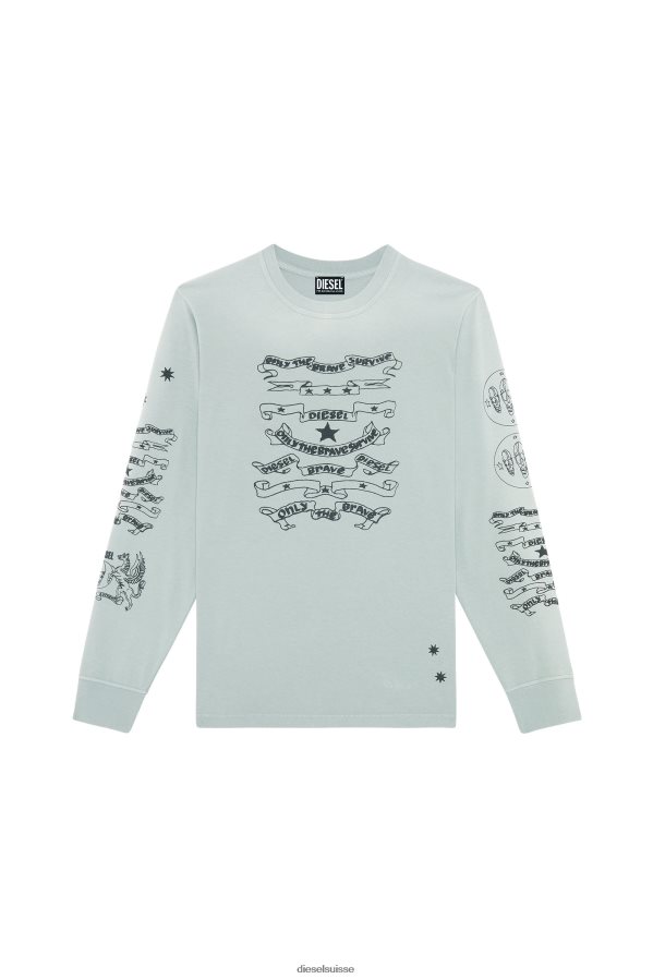 ch Diesel Hommes t-juste-ls-e3 gris 0R48H8205 vêtements