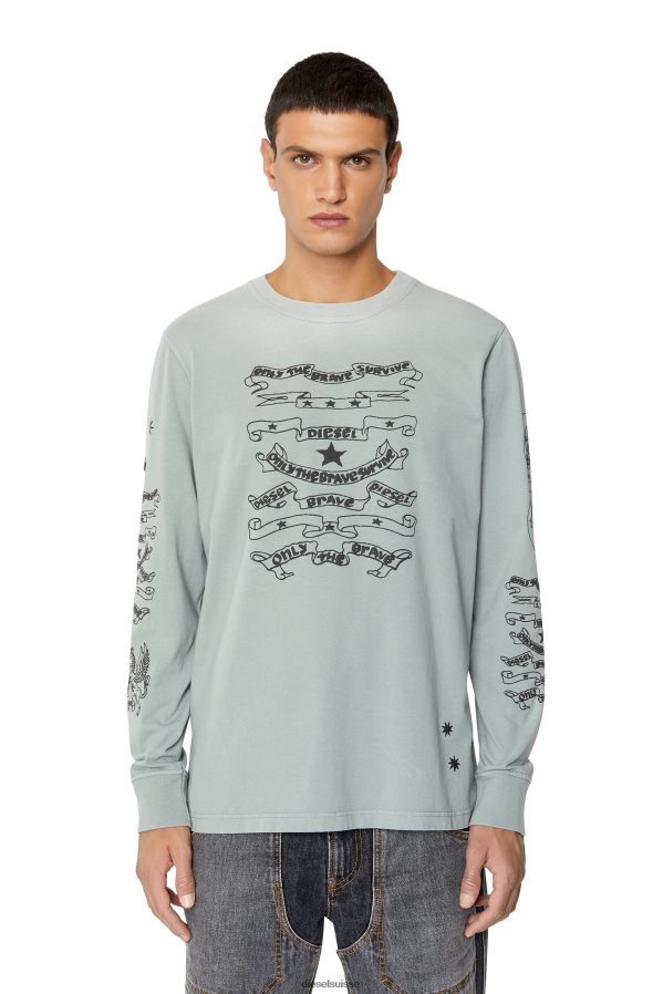 ch Diesel Hommes t-juste-ls-e3 gris 0R48H8205 vêtements