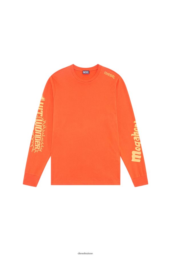ch Diesel Hommes t-juste-ls-e6 orange 0R48H8199 vêtements