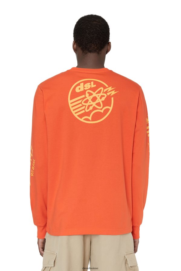 ch Diesel Hommes t-juste-ls-e6 orange 0R48H8199 vêtements