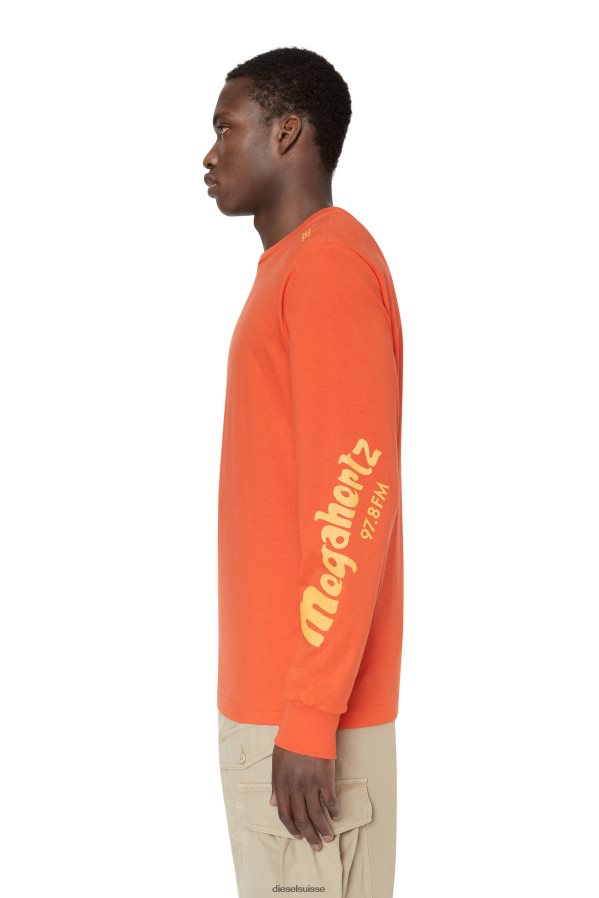 ch Diesel Hommes t-juste-ls-e6 orange 0R48H8199 vêtements
