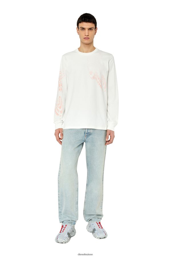 ch Diesel Hommes t-juste-ls-g1 blanc 0R48H8179 vêtements