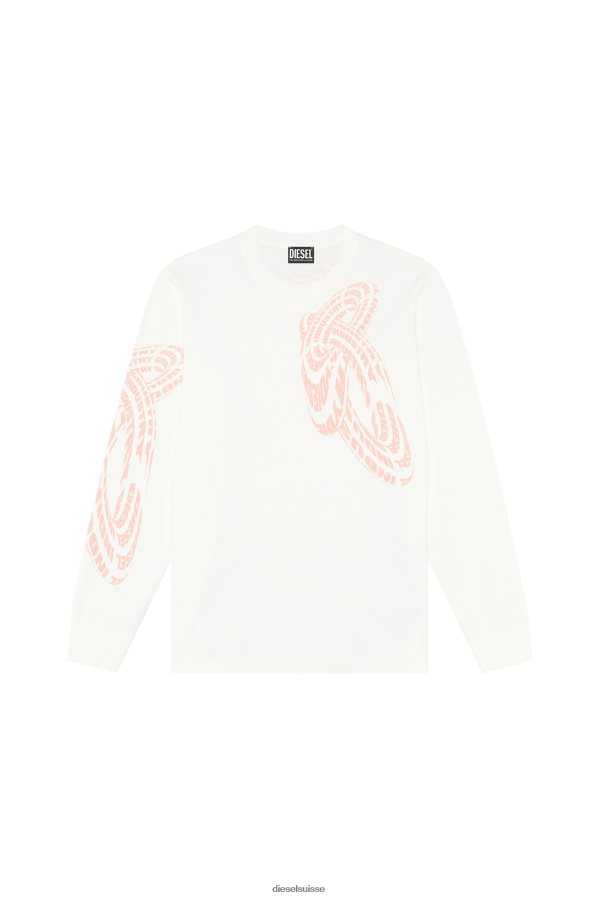 ch Diesel Hommes t-juste-ls-g1 blanc 0R48H8179 vêtements