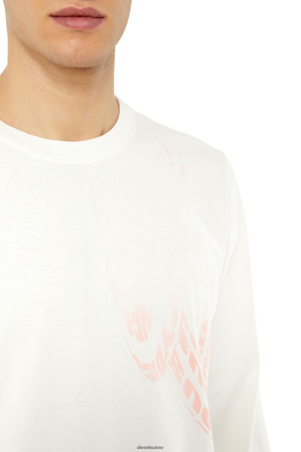 ch Diesel Hommes t-juste-ls-g1 blanc 0R48H8179 vêtements