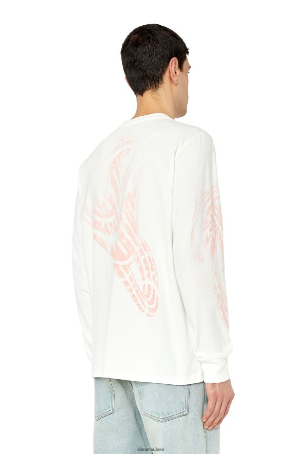 ch Diesel Hommes t-juste-ls-g1 blanc 0R48H8179 vêtements