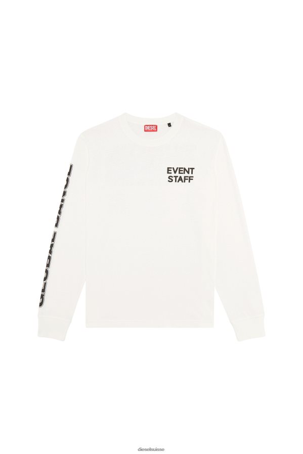 ch Diesel Hommes t-juste-ls-l3 blanc 0R48H8264 vêtements