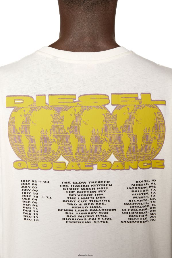 ch Diesel Hommes t-juste-ls-l3 blanc 0R48H8264 vêtements