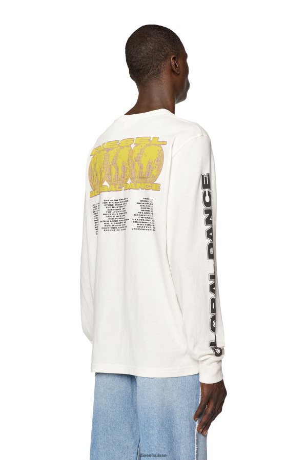 ch Diesel Hommes t-juste-ls-l3 blanc 0R48H8264 vêtements