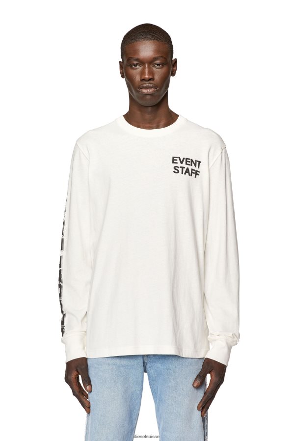 ch Diesel Hommes t-juste-ls-l3 blanc 0R48H8264 vêtements