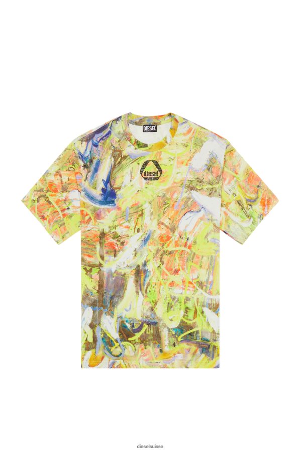 ch Diesel Hommes t-lavage-g8 blanc jaune 0R48H8233 vêtements