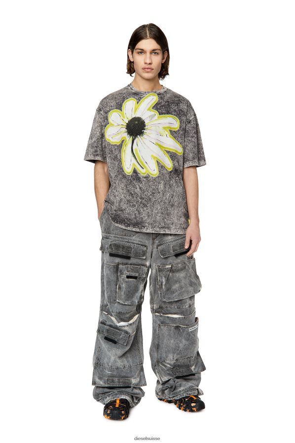 ch Diesel Hommes t-lavage-h3 noir 0R48H8235 vêtements