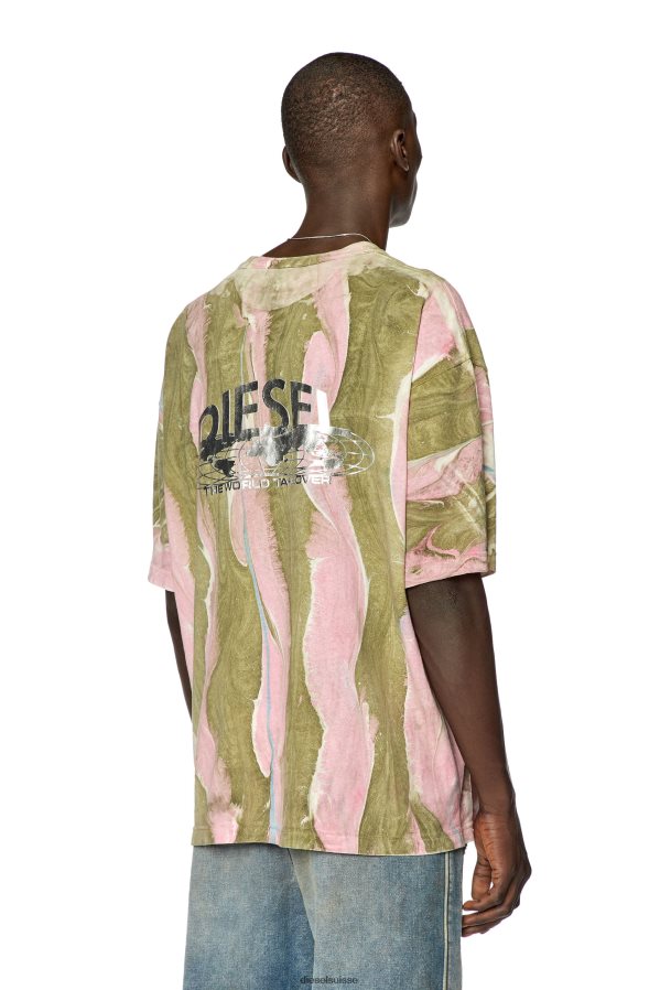 ch Diesel Hommes t-lavage-l2 vert/rose 0R48H8276 vêtements