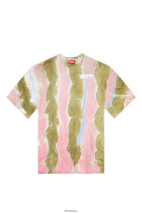 ch Diesel Hommes t-lavage-l2 vert/rose 0R48H8276 vêtements