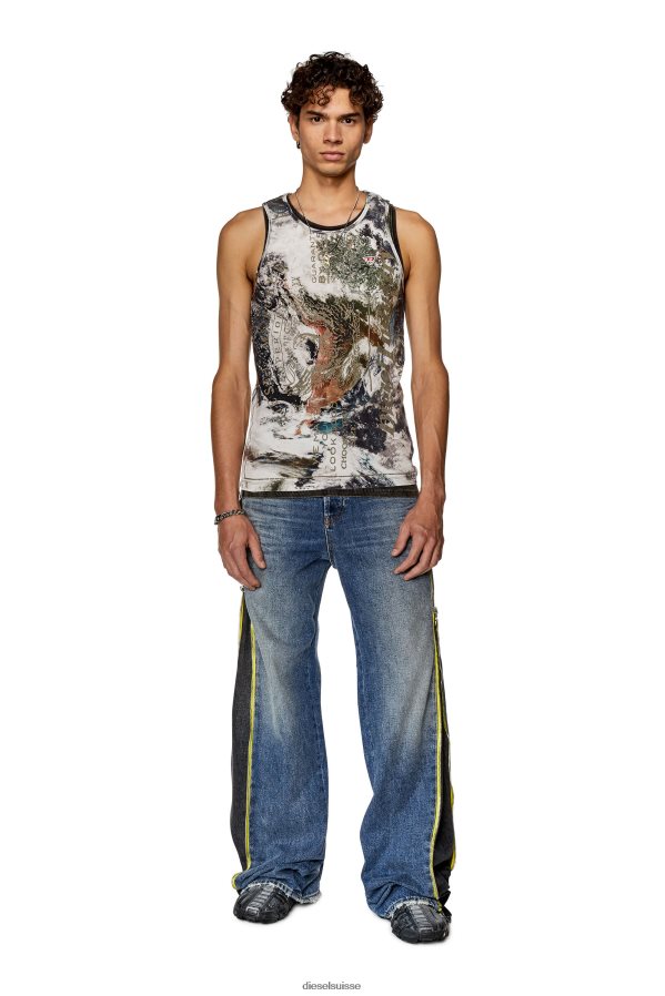 ch Diesel Hommes t-lifty-l2 noir blanc 0R48H8275 vêtements