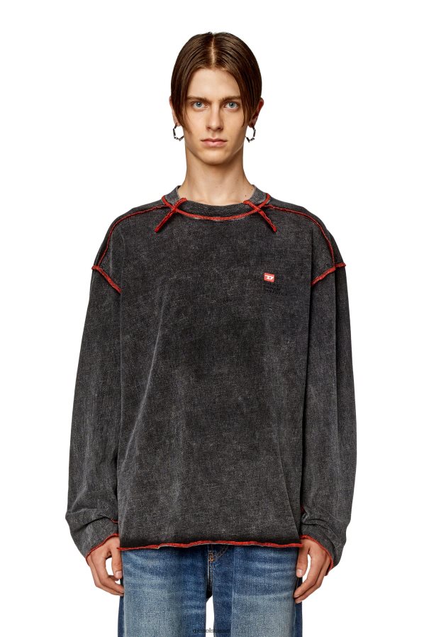 ch Diesel Hommes t-semaine-ls gris foncé 0R48H8277 vêtements