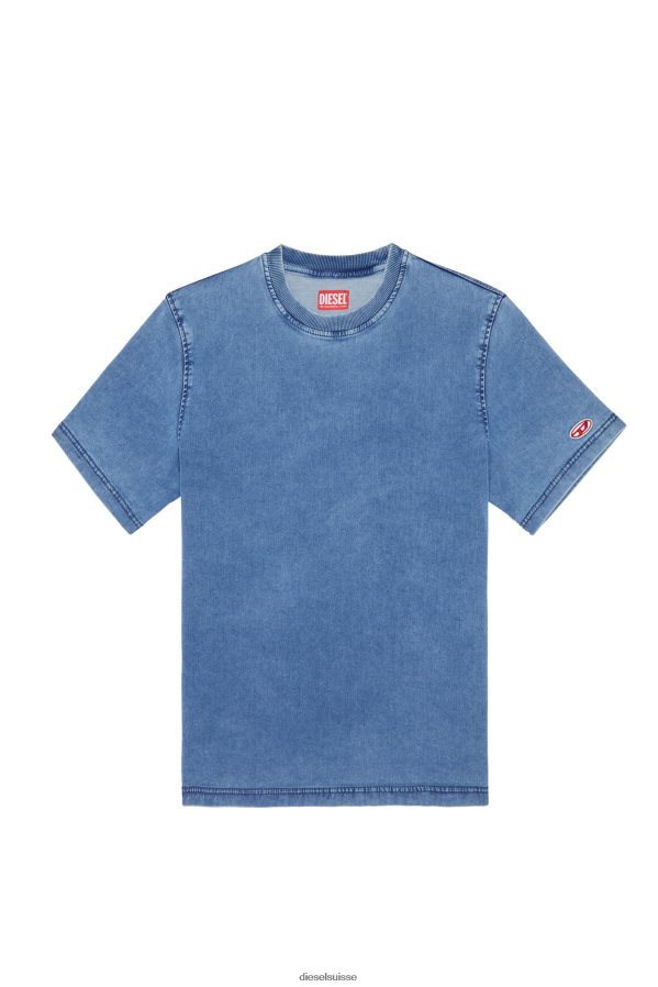 ch Diesel Hommes t-shirt d-biggor track en denim bleu clair 0R48H8228 vêtements