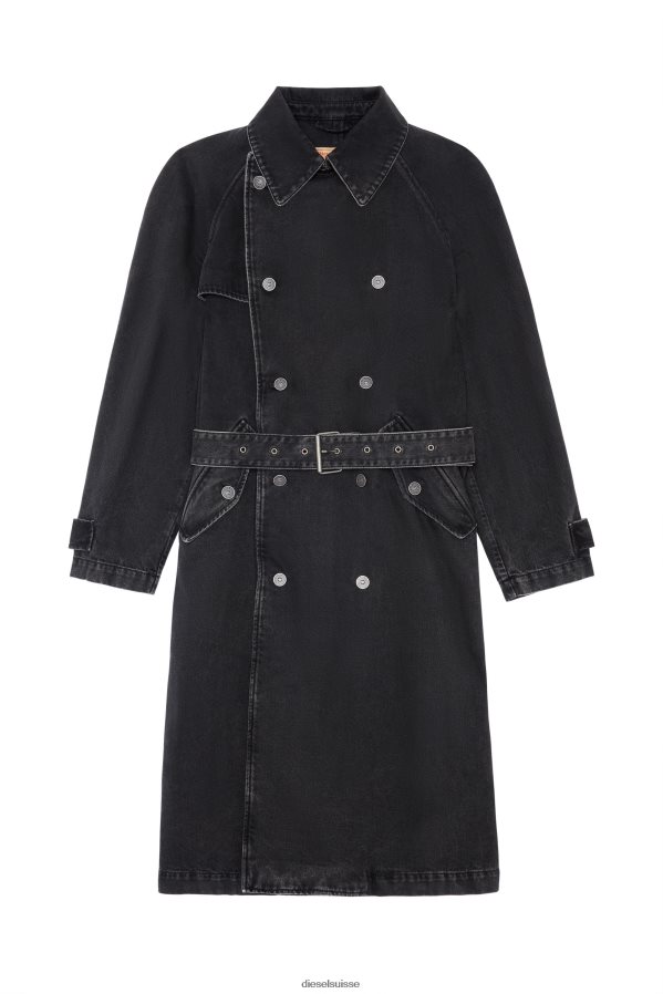 ch Diesel Hommes trench à double boutonnage d-delirious noir/gris foncé 0R48H855 vêtements